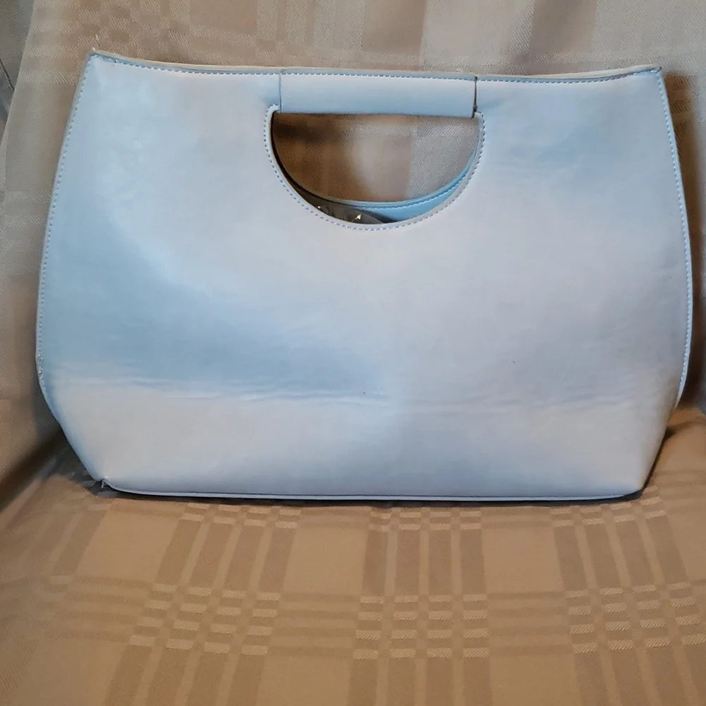 Grey Vegan Leather Clutch (bin 5) - Picture 3 of 4